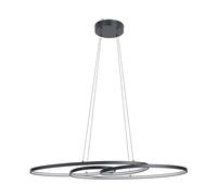 Suspension GIANELLA LED 38W en aluminium et acier noir 1000x360x1200mm