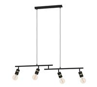 Eglo Suspension luminaire Lurone, lustre avec 4 spots orientables