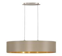 Eglo Suspension luminaire Maserlo, lustre suspendu en acier et textile