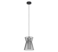 Eglo Suspension luminaire Maseta, lustre chambre en métal noir et verre
