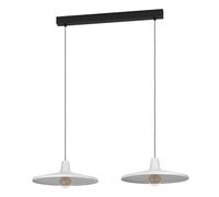 Suspension MINIERE E27 2X40W en acier noir 995x420x1100mm