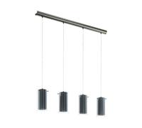 Suspension TEXTIL E27 4X16W en acier nickel mat 945x120x1100mm