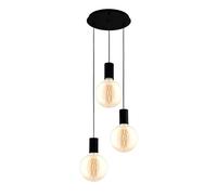 Suspension POZUETA E27 3X40W en acier noir D330mm