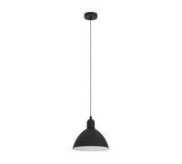 Suspension PRIDDY E27 1X40W en acier noir et blanc D305mm