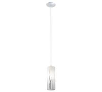 Suspension RIVATO en verre blanc et métal chromé 1xE27 60W