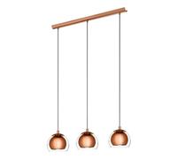 Eglo Suspension ROCAMAR - 3 lampes E27, finition cuivre