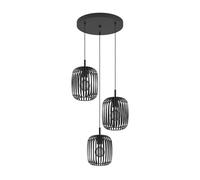 Suspension ROMAZZINA E27 3X40W en acier noir D460mm