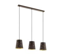 Suspension SEGEZIA E27 3X40W en acier café 880x180x1100mm