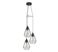 Eglo Lampe pendante Tarbes 3 lampes acier D31 cm 3x60W Noir