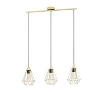 Eglo Suspension luminaire Tarbes, lustre chambre à 3 flammes, plafonnier