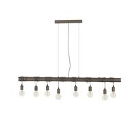 Eglo Suspension luminaire Townshend 4, lustre chambre vintage et industriel | à 8 flammes, plafonnier salon ou salle à manger en métal marron antique, douille E27