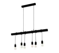 Eglo Suspension luminaire Townshend bois vintage, plafonnier suspendu pour