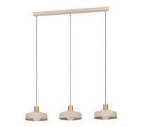 Eglo Suspension Valdiola E27 3x40W acier couleur sable et laiton brossé 930x230x1100mm 900431