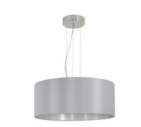 Eglo Suspension Maserlo, lampe suspendue textile à 3 flammes, luminaire en