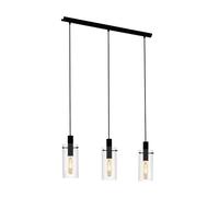 Suspension MONTEFINO E27 3X60W en acier noir 730x110x1100mm