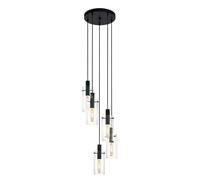 Suspension MONTEFINO E27 5X60W en acier noir D350mm
