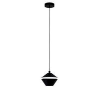 Eglo Suspension Perpigo, lampe suspendue 1 flamme, luminaire en acier noir