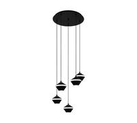 Eglo Suspension Perpigo, lampe suspendue à 5 flammes, luminaire en acier