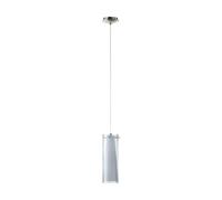 Eglo Suspension Pinto Nero, suspension 1 flamme, matériau : acier, couleur : nickel mat, verre : verre fumé, opalin mat, blanc, douille : E27