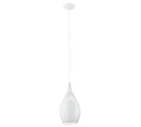 Eglo Suspension RAZONI 92251 – E27, acier blanc, verre satiné, 1x60W