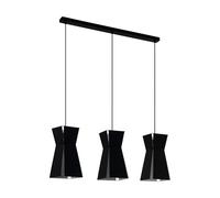 Eglo Suspension Valecrosia, lampe suspendue industrielle 3 flammes