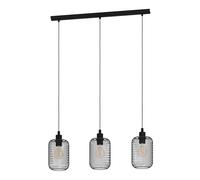 Eglo Suspension Wrington, lampe suspendue 3 flammes vintage, industrielle