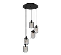 Eglo Suspension Wrington, lampe suspendue 5 flammes vintage, industrielle
