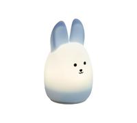 Eglo Veilleuse tactile LED lapin Castellino, lampe rechargeable sans fil, déco chambre garçon, lampe de chevet enfant bébé, silicone bleu, blanc chaud, RGB