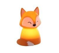 Eglo Veilleuse tactile LED renard Castellino, lampe rechargeable sans fil, déco chambre fille garçon, lampe de chevet enfant bébé, silicone orange, blanc chaud, RGB