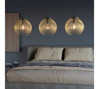 Suspension VENEZUELA E27 3X40W en acier noir et or 935x235x1100mm