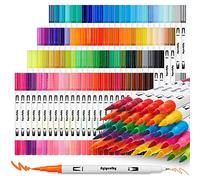 Eglyenlky 100 marqueurs de relaxation adulte livre de couleur, pinceau à double tête avec marqueurs à pointe fine aquarelle et pinceau adulte pour enfants