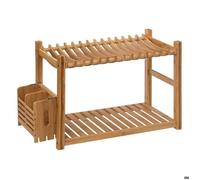Égouttoir 2 niveaux et couverts bambou - 5five