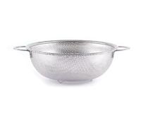 HENDI Passoire de cuisine, egouttoir, tamis pour la cuisine et le lavage des pâtes, des nouilles, des fruits, des légumes, des salades, rond, perforée, avec base et 2 poignées, ø235x(H)85 mm, Inox