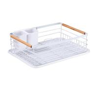 Égouttoir à vaisselle - 43 x 14 x 31 cm, plateau d'égouttement, étagère de rangement ventilée, porte-ustensiles creux | Organiseur de cuisine support de séchage pour comptoir, lavabo, accessoire de