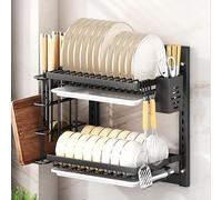 Égouttoir à vaisselle mural multifonction pour tasses, baguettes et assiettes, système de drainage complet inclus
