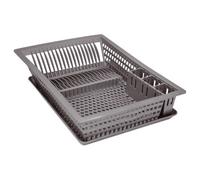 Egouttoir à vaisselle + plateau - 48x35,5 cm - gris