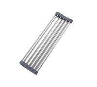 Égouttoir À Vaisselle Pliable En Acier Inoxydable Étagère De Séchage À Rouler Support D'évier De Cui Grey 37x30cm Grey 37x30cm