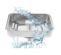 Égouttoir carré en acier inoxydable pour cuisine, salle de bain, maison, évier, bouchon anti-blocage en maille (1 pièce)