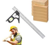 Égouttoir combiné - Règle de mesure avec niveau - Jeu d'équerre combinée réglable en acier inoxydable - pour bricoleurs, menuisiers, électriciens et travail des métaux
