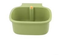 Égouttoir d'angle d'évier à un bouton avec système de vidange rapide, panier à déchets alimentaires autonettoyant pour cuisine, organiseur à suspendre peu encombrant en blanc (panier vert)