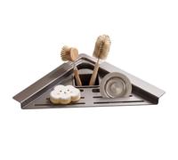 Égouttoir d'angle pour évier de cuisine en acier au carbone Triangle éponge | Égouttoir au-dessus de l'évier pour comptoir de cuisine RV éponge savon