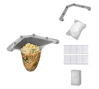 Égouttoir de cuisine en ABS pour éviers d'angle (gris) | Comprend 50 filtres jetables, attrape les résidus alimentaires, empêche le colmatage, facile à jeter, hygiénique