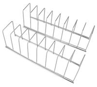 Égouttoir en deux parties, support pour couvercles à poser sur la table de cuisine, en acier inoxydable, support vertical pour assiettes, étagère pour bols, assiettes et plats