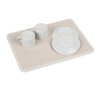 Égouttoir Mod. Damon Tapis d'égouttage cuisine diatomite séchage rapide beige pieds silicone absorbant l'eau 40 x 30 x 0,9 cm papier abrasif