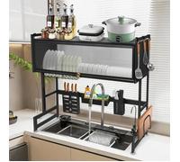 Égouttoir pour évier de cuisine - Support pour planches à découper avec crochets - Noir-85*28*77cm-XJING