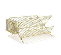 Egouttoir à vaisselle - Design - Métal doré - Jaune - 36,5x29,5x23,5 cm - Accessoires de cuisine