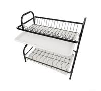 Égouttoir Vaisselle 2 Niveaux Acier Compact Égouttoir Vaisselle | Acier inoxydable , design étagé, grand, anti-rouille, pour idéal petits espaces