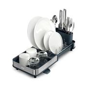 Egouttoir vaisselle compact et extensible en inox gris Extend™ Joseph Joseph