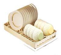 Égouttoir Vaisselle Coulissant Mural Perçage En Plastique | Silent Slide-out Design, Adjustable Slots, Removable Drip Tray, Easy No-tool Install, Fits Plates And Bowls