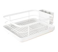 Égouttoir vaisselle en acier inox - - Peu encombrant - 26x34x16 cm - Blanc - Panier à couverts amovible ENEVAOCT